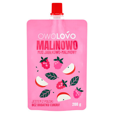 Owolovo raspberry and apple mousse in a tube, 200 g