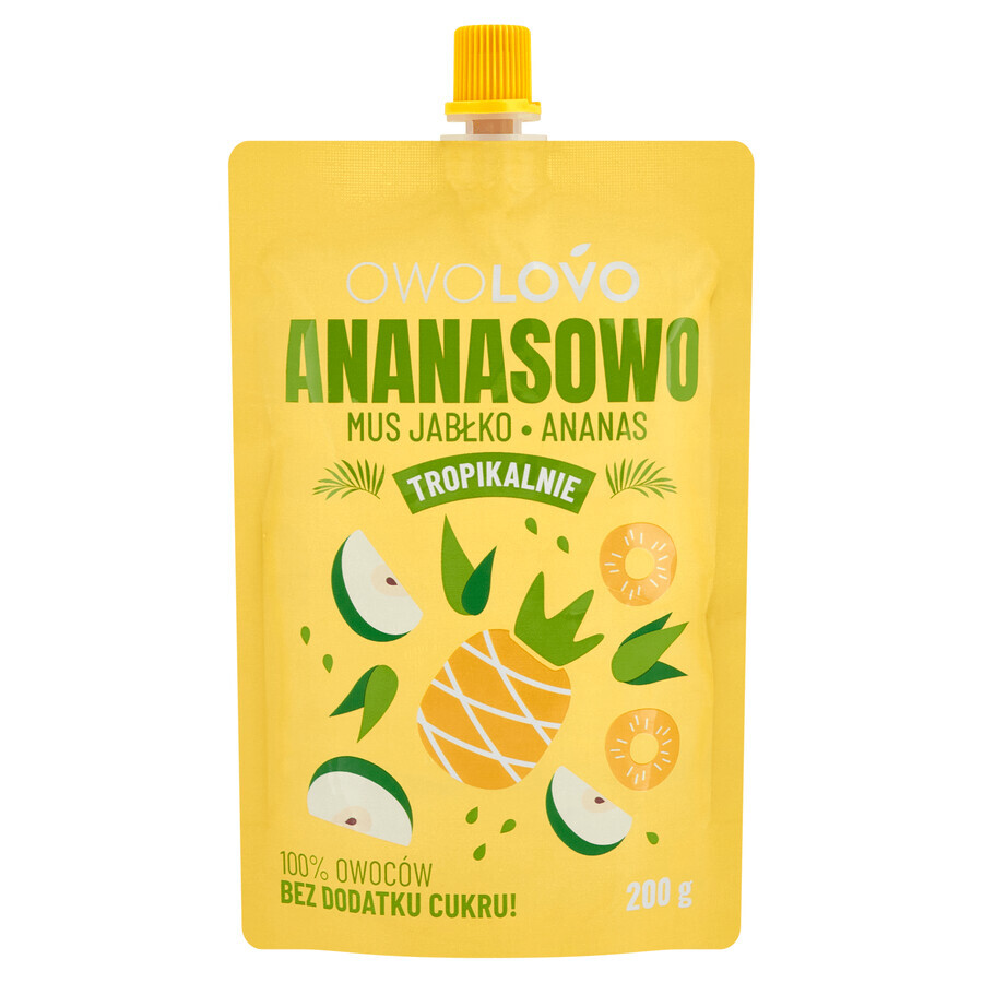 Owolovo Tropically Pineapple Mousse of apples and pineapples in a tube, 200 g