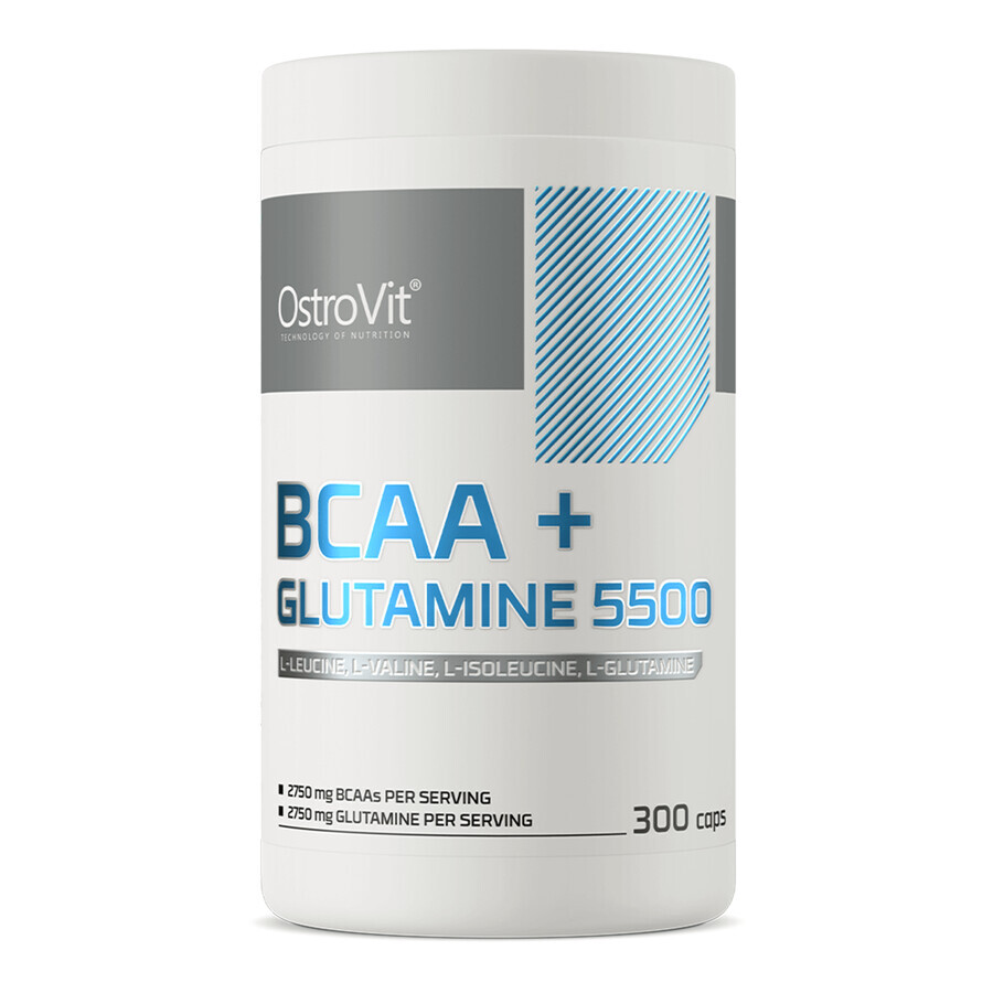 OstroVit BCAA + Glutamina 5500, 300 cápsulas