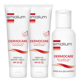 Set Emolium Dermocare, cremă pentru vânt și îngheț, din prima zi de viață, SPF 20, 2 x 75 ml + emulsie de baie, 50 ml gratuit