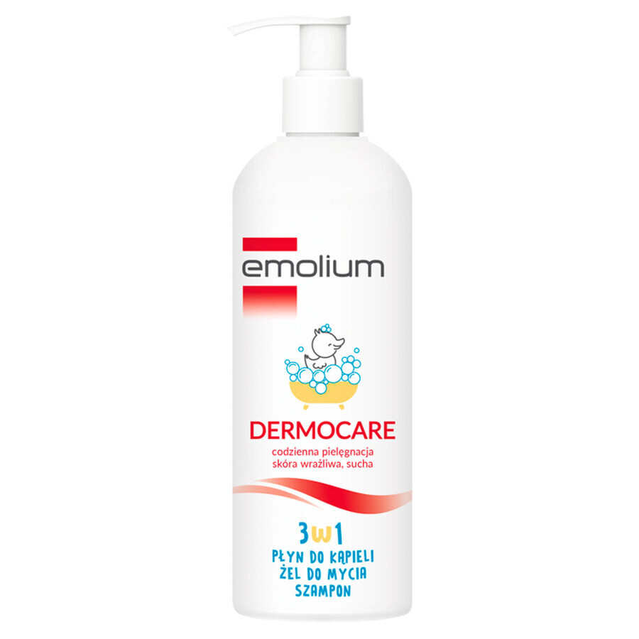 Emolium Dermocare 3-in-1 Set, Bath Lotion, Wash Gel and Shampoo, After 1 Month, 2 x 400ml + Bath Emulsion, 50ml Free