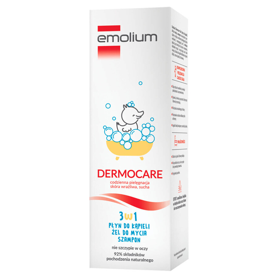 Emolium Dermocare 3-in-1 Set, Bath Lotion, Wash Gel and Shampoo, After 1 Month, 2 x 400ml + Bath Emulsion, 50ml Free