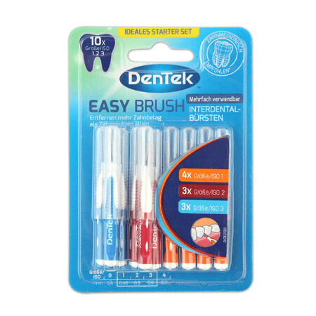 DenTek Easy Brush, Interdentalbürsten, Mix, 10 Stück