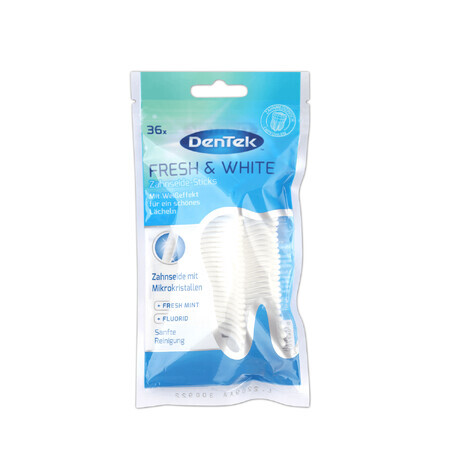 DenTek Fresh&amp;White, cure-dents avec fil dentaire, 36 pièces