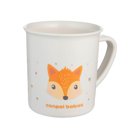 Canpol Bebés, vaso de plástico con oreja, Cute Animals, zorro naranja, a partir de 12 meses, 170 ml