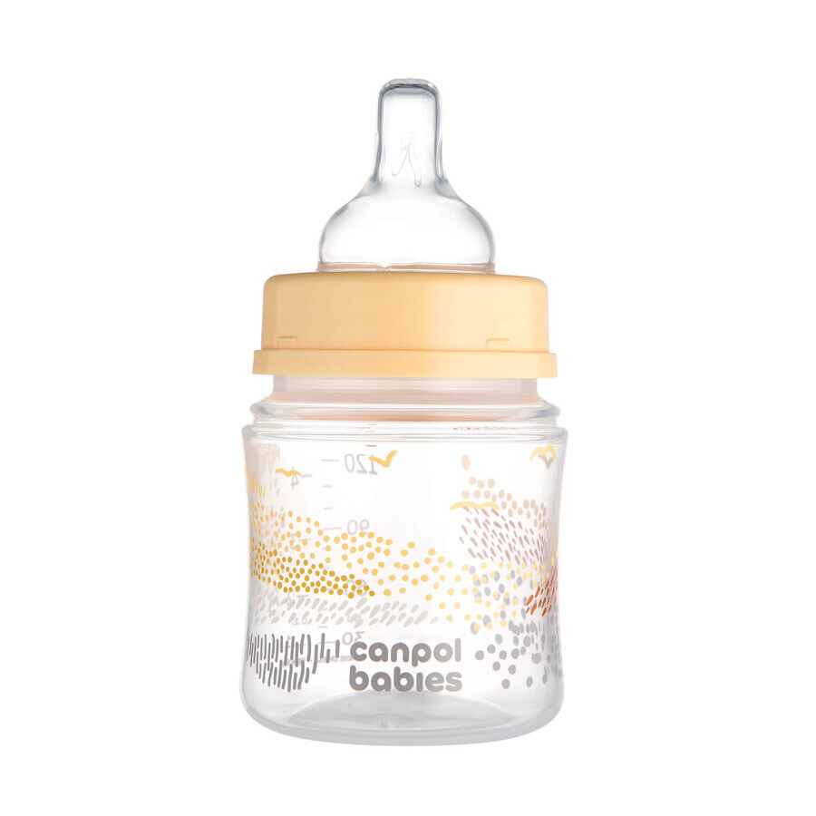 Canpol Babies EasyStart, Anti-Kolik, Weithalsflasche, Mountains, beige, 35/242, ab Geburt, 120 ml