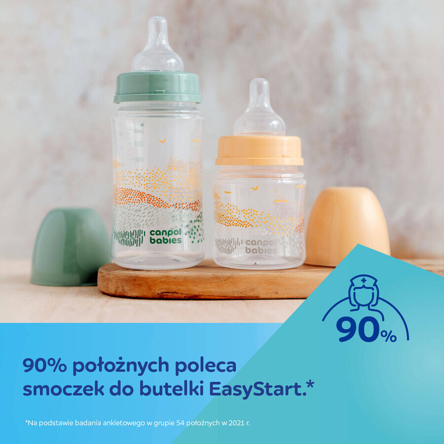 Canpol Babies EasyStart, Anti-Kolik, Weithalsflasche, Mountains, beige, 35/242, ab Geburt, 120 ml