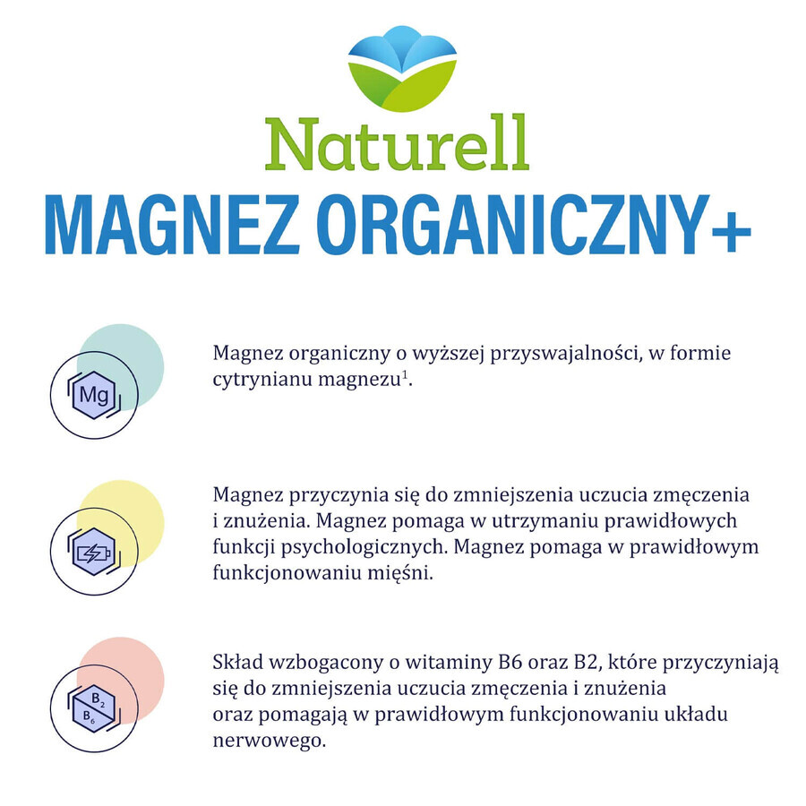 Naturell Organic Magnesium+, 100 capsule