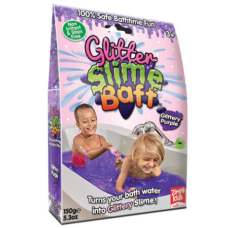 Zimpli Kids Slime Baff Glitter, Glitzer Bastelset, lila, ab 3 Jahren