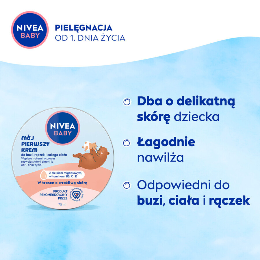 Nivea Baby My first cream, für Gesicht, Hände und Körper, ab dem 1. Lebenstag, 75 ml