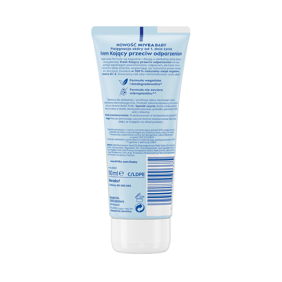 Nivea Baby, crema calmante contra la dermatitis del pañal, desde el primer día de vida, 100 ml