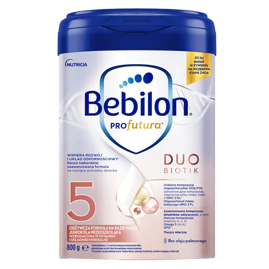 Bebilon Profutura DuoBiotik 5, formula nutriente a base di latte, per il bambino in età prescolare, 800 g