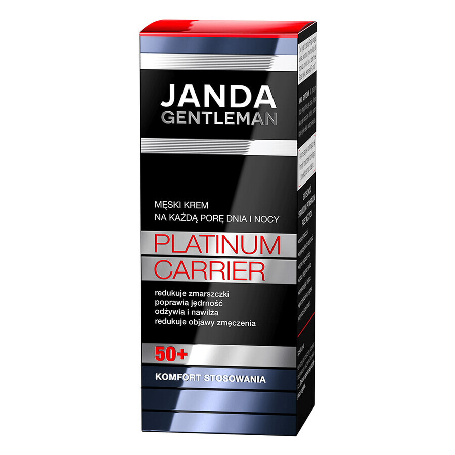 Janda Gentleman Platinum Carrier 50+, crema viso per uomo, 50 ml