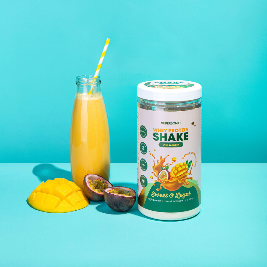 Supersonic, eiwitshake met collageen, mango-maracuja smaak, 560 g