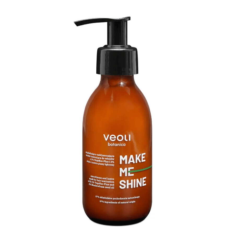 Veoli Botanica Make Me Shine, gladmakend en hydraterend gelamineerd haarmasker, 140 ml