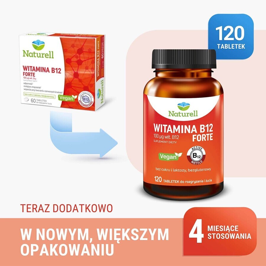 Naturell Vitamin B12 Forte, 120 Kautabletten