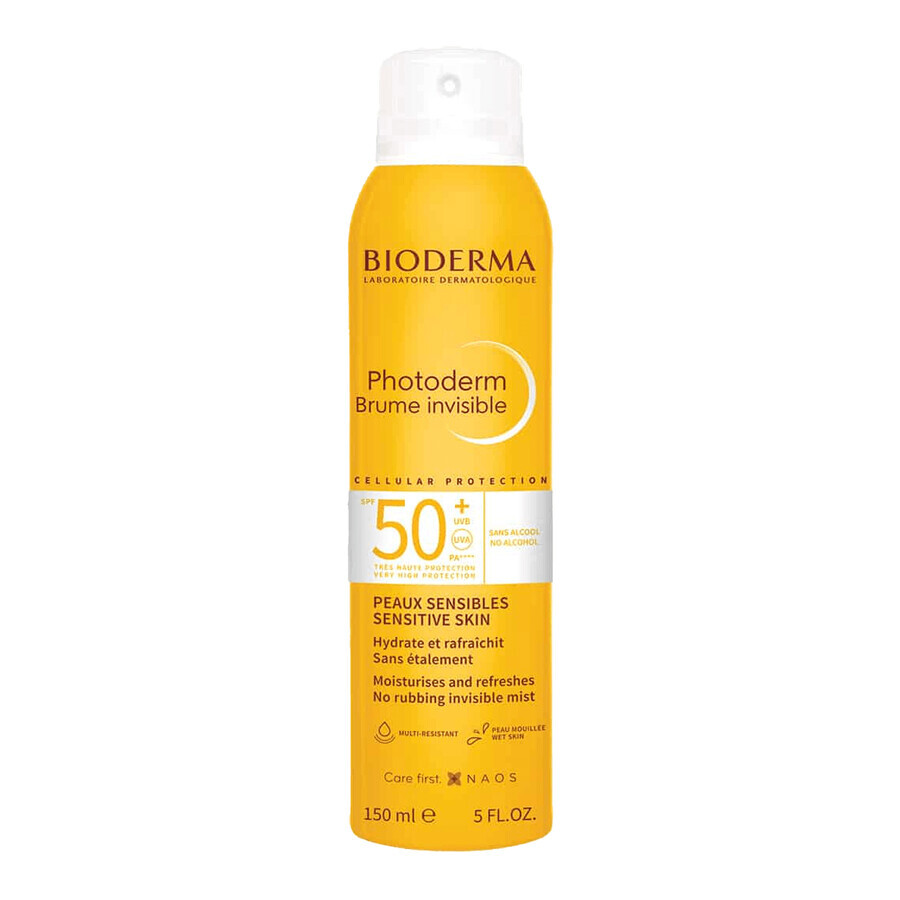 Bioderma Photoderm Brume Invisible, heldere nevel voor lichaam en gezicht, SPF 50+, 150 ml