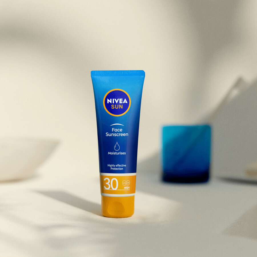 Nivea Sun, feuchtigkeitsspendende Gesichtssonnencreme mit hohem Schutz, SPF 30, 50 ml