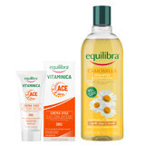 Equilibra Vitaminica Set, schützende Gesichtscreme, 75 ml + Camomila, aufhellendes Kamillen-Shampoo, 300 ml