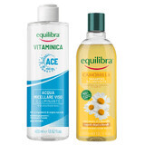 Equilibra Vitaminica Set, aufhellendes mizellares Wasser, 400 ml + Camomila, aufhellendes Kamillen-Shampoo, 300 ml