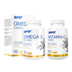 Set SFD Vitamin C 1000, 90 Tabletten + Omega 3 Strong, 90 Kapseln