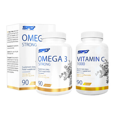 Set SFD Vitamin C 1000, 90 Tabletten + Omega 3 Strong, 90 Kapseln