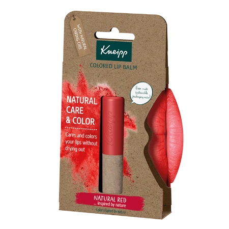 Kneipp Natural Care&amp;Color, balsam de buze colorant, roșu natural, 3,5 g