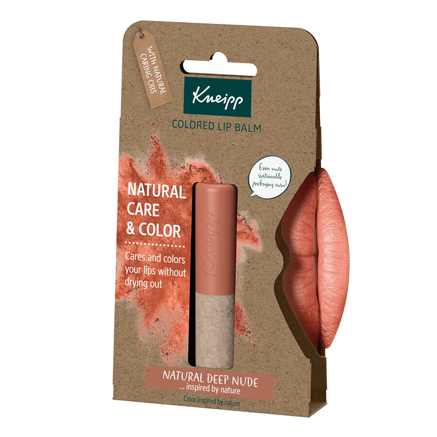 Kneipp Natural Care&amp;Color, balsamo colorante per labbra, nudo naturale intenso, 3,5 g