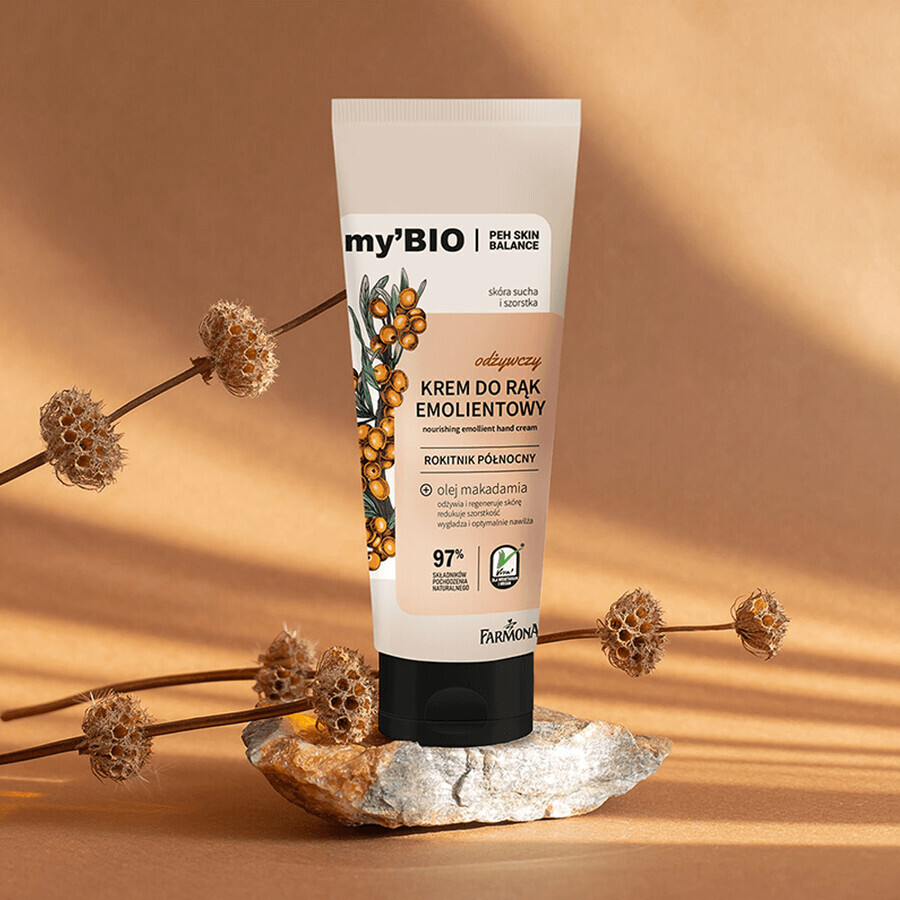 Farmona myBIO Crème nourrissante et émolliente pour les mains, argousier du nord, 100 ml