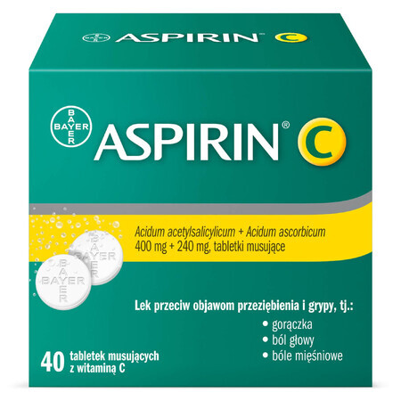 Aspirina C 400 mg + 240 mg, 40 compresse effervescenti