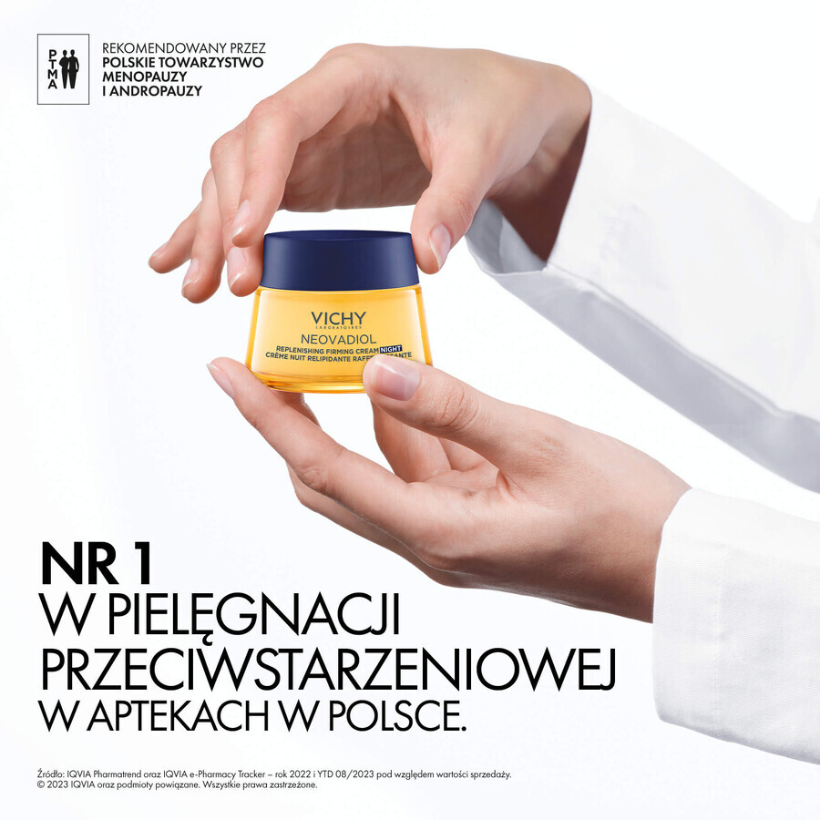 Set Vichy Neovadiol Post-Menopause, cremă de zi antirid, 50 ml + cremă de noapte, 50 ml + trusă de machiaj gratuită