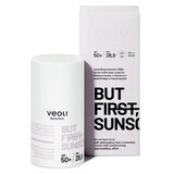 Veoli Botanica But First, Sonnenschutz, Breitspektrum-Lichtschutzcreme gegen Lichtalterung mit feuchtigkeitsspendender und beruhigender Wirkung, LSF 50+, 50 ml