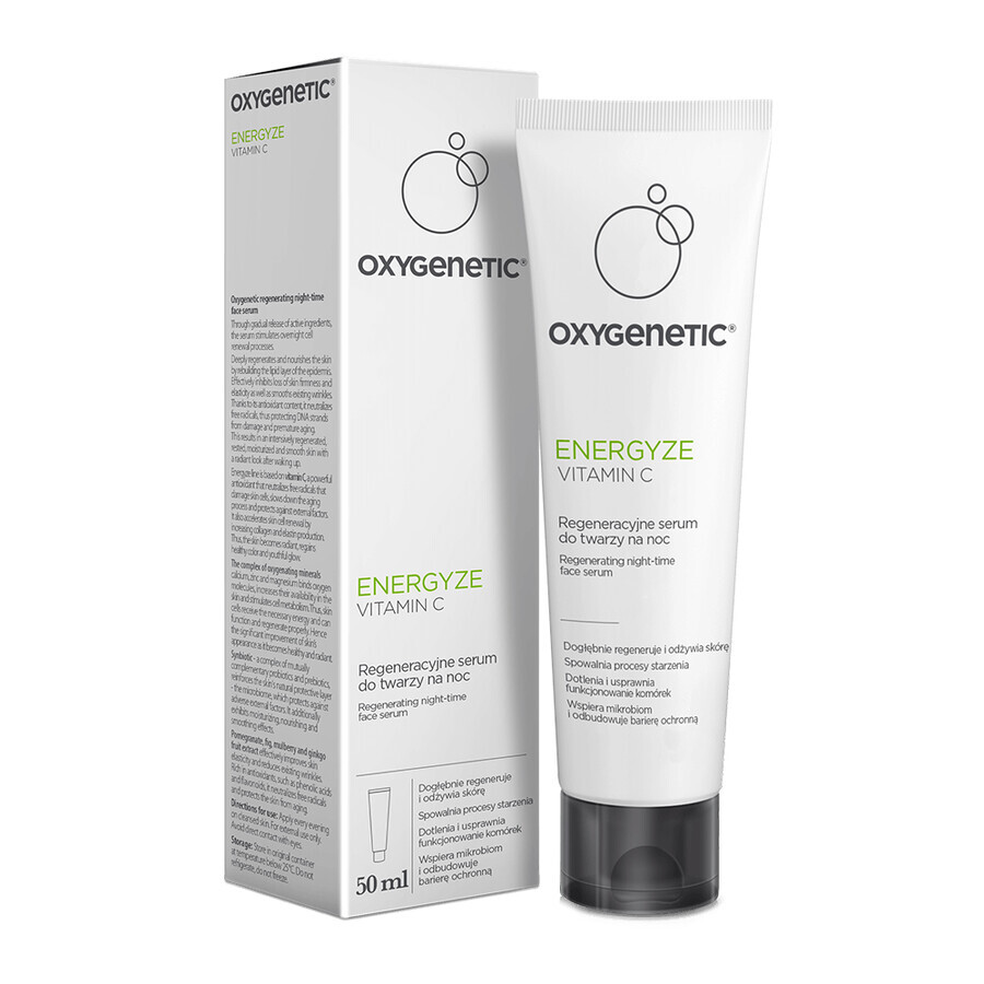 Oxygenetic Energyze Vitamina C, siero viso rigenerante notte, 50 ml