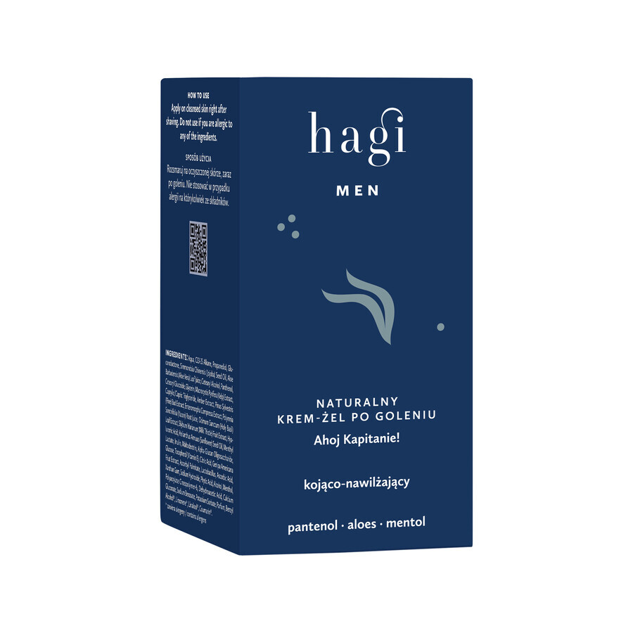 Hagi Men Ahoj Kapitan, natürliches Aftershave Creme-Gel, beruhigend und feuchtigkeitsspendend, 50 ml