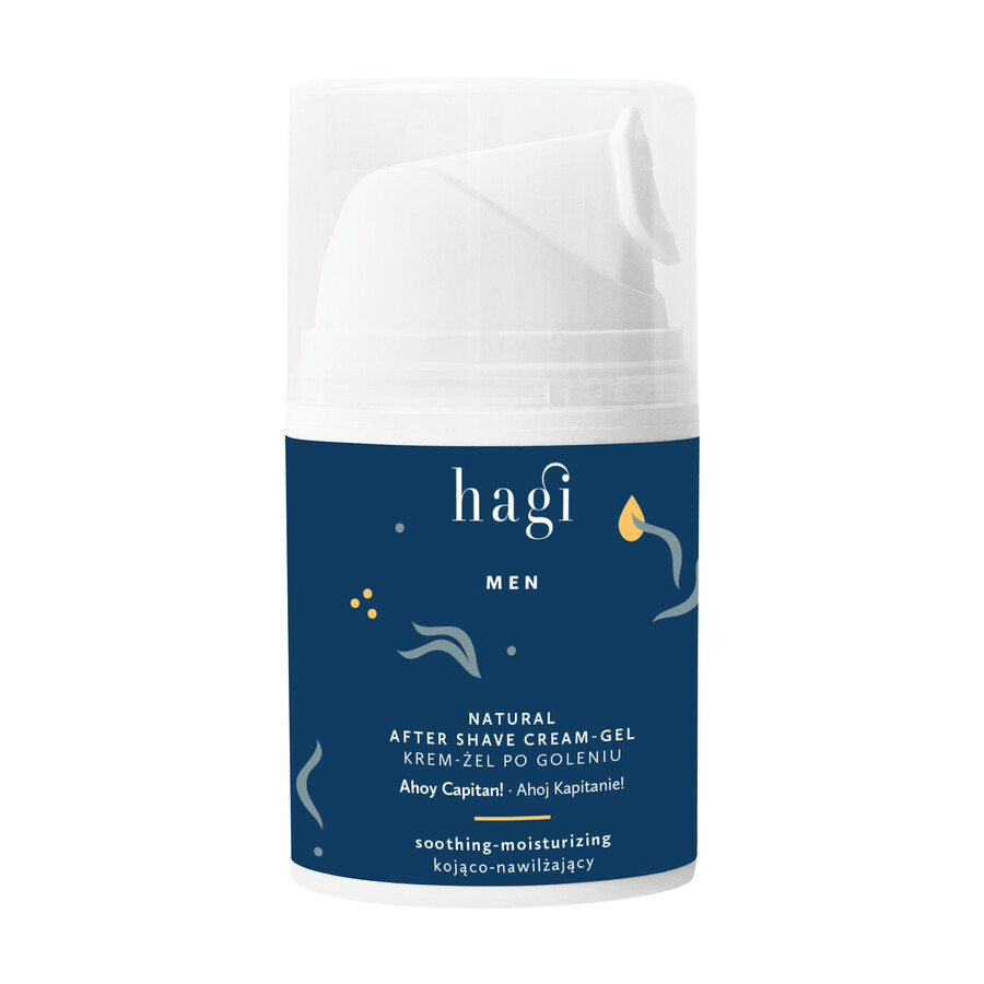 Hagi Men Ahoj Kapitan, natürliches Aftershave Creme-Gel, beruhigend und feuchtigkeitsspendend, 50 ml