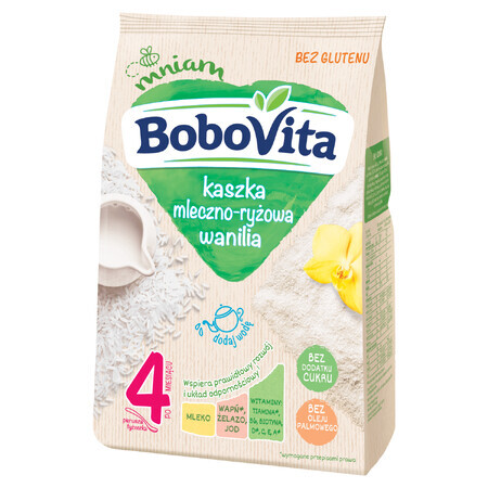 BoboVita Milch-Reis-Brei, Vanille, glutenfrei, ohne Zuckerzusatz, nach 4 Monaten, 230 g