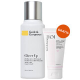 Geek &amp; Gorgeous Cheer Up, exfoliant cu 6% acid mandelic + BHA de putere medie, 100ml + Jelly Joker, gel delicat de curățare facială, 50ml gratuit