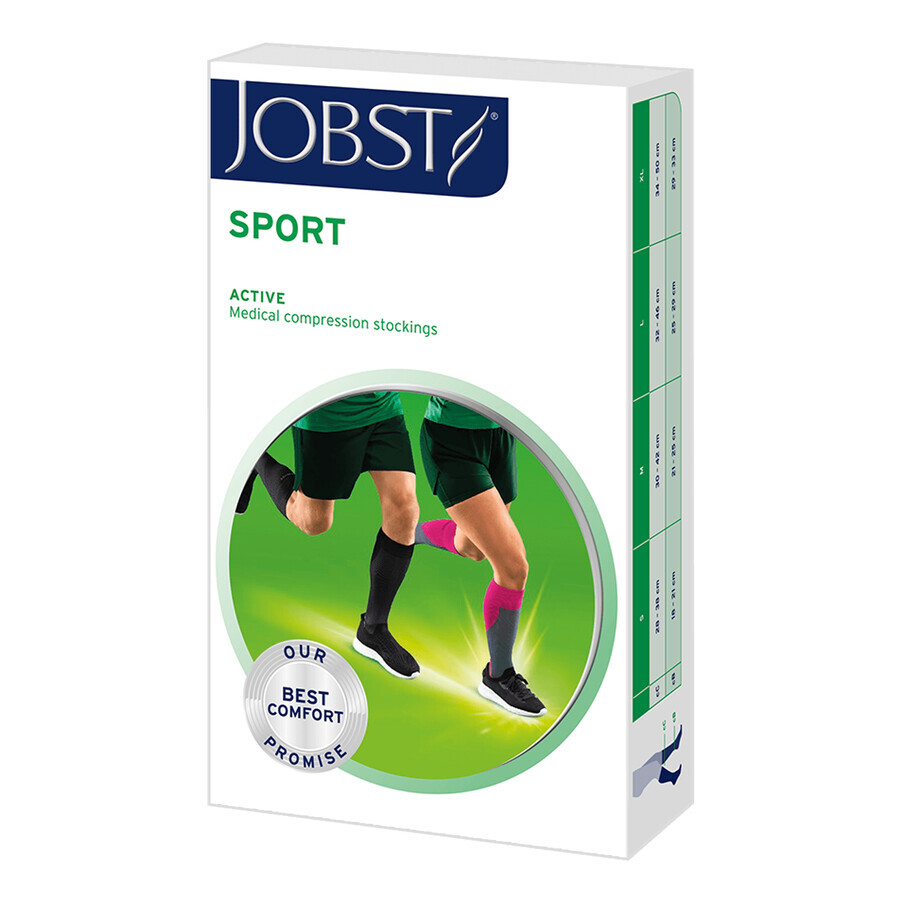 Jobst Sport Sports Knee Compression Socks 20-30 mmHg Size M Grey/Graphite