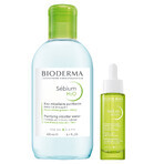 Set Bioderma Sebium, siero levigante anti-età, 30 ml + lozione micellare per pelli grasse, miste e a tendenza acneica, 250 ml