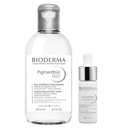 Bioderma Pigmentbio set, verhelderend gezichtsconcentraat, met vitamine C, 15 ml + verhelderende micellaire lotion, 250 ml