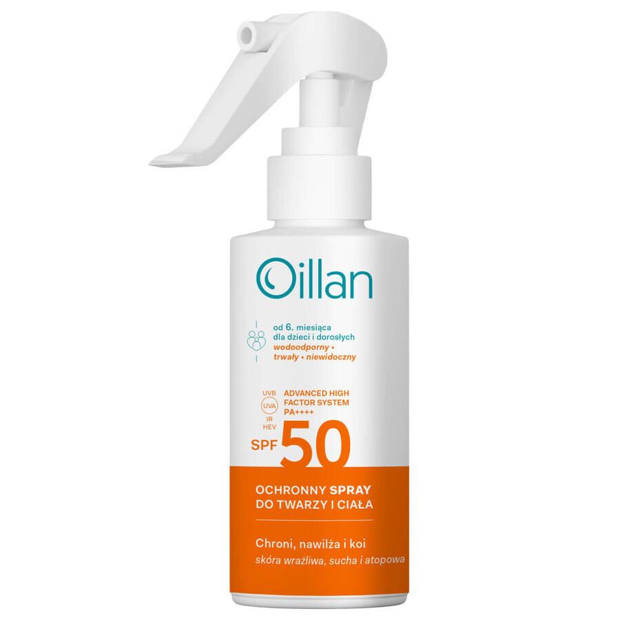 Oillan Sun Face & Body Protection Spray SPF 50 125ml + Free Beach Ball