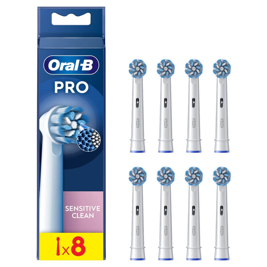 Oral-B Pro Sensitive Clean, punte di ricambio per spazzolino elettrico, 8 pezzi