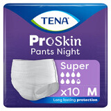 Tena Pants ProSkin Night, saugfähige Slips, Größe M, 80-110 cm, Super, 10 Stück