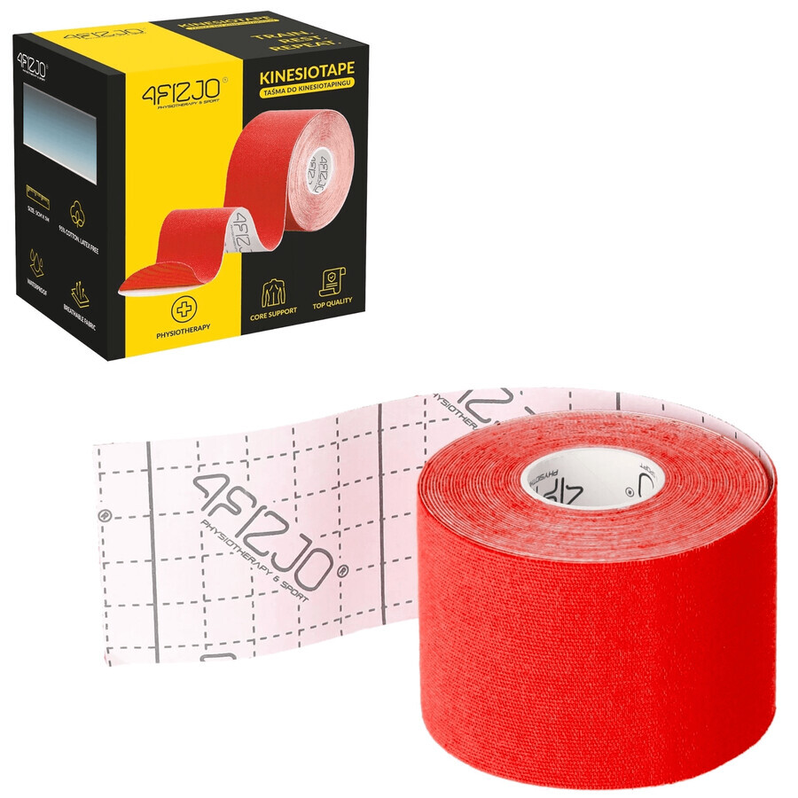 4Fizjo, Kinesiotaping-Band, rot, 5 cm x 5 m