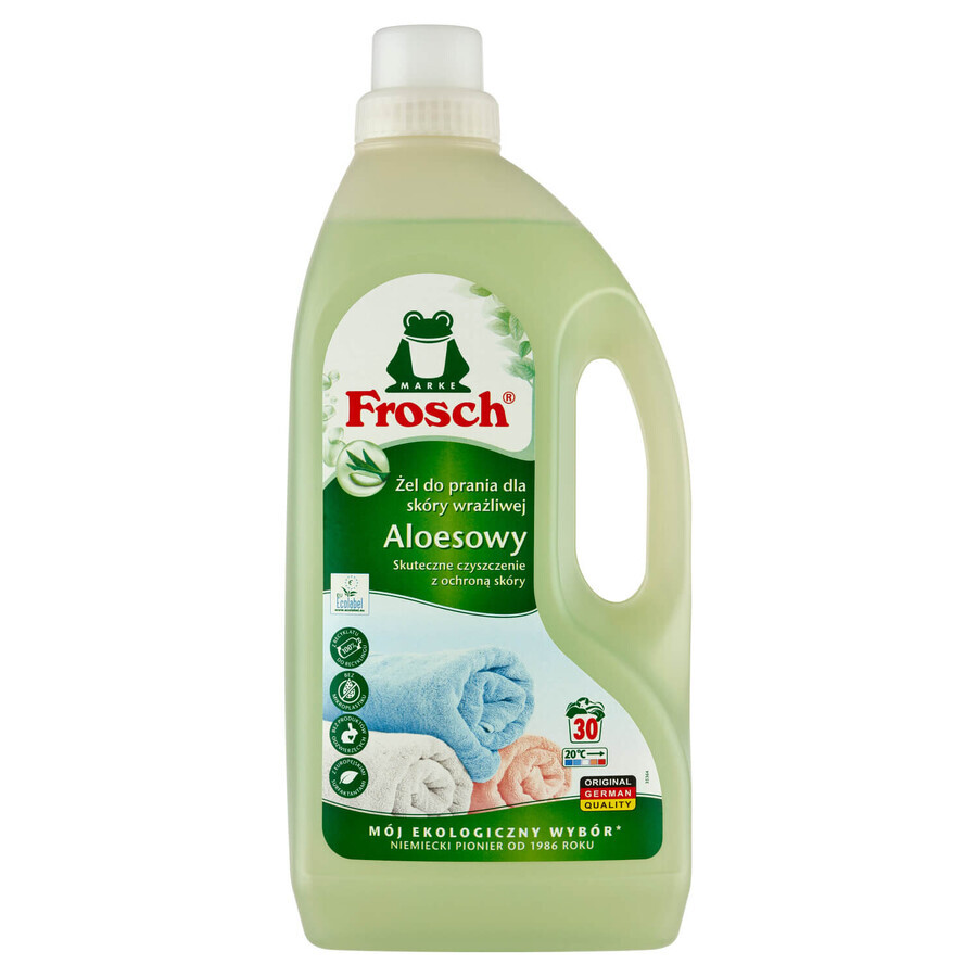 Set Frosch, gel lavant, aloe vera, 1.5 l + concentré adoucissant, figue, 750 ml