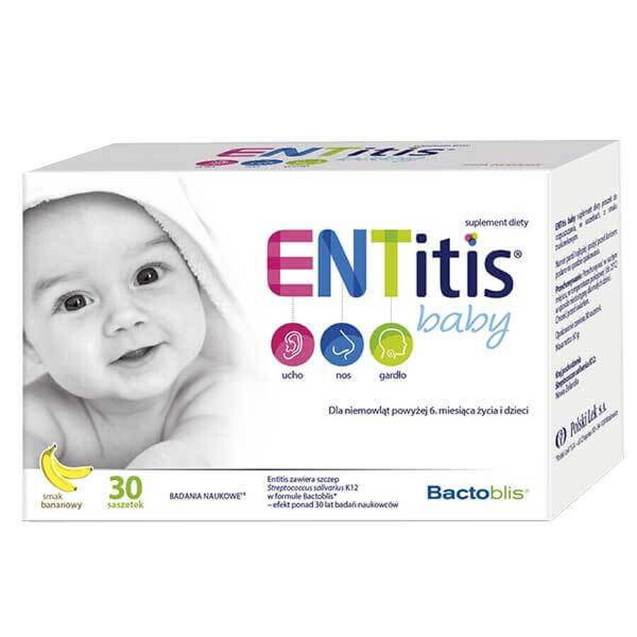 ENTitis Baby Set für Babys ab 6 Monaten und Kinder, Geschmacksrichtung Banane, 3 x 30 Portionsbeutel