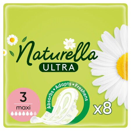 Naturella Ultra, sanitary napkins with wings, chamomile, Maxi, 8 pcs