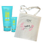 Apis Hello Summer set, zonnebad emulsie met cacaoboter, SPF 30, 200 ml + gezicht zonnecrème, SPF 30, 50 ml + gratis "Love your skin" tasje