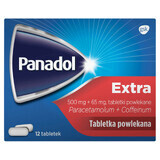 Panadol Extra 500 mg + 65 mg, 12 tablets