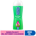 Durex, feuchtigkeitsspendendes Intim- und Massagegel 2in1, Aloe vera, 200 ml